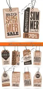 Summer discount sale tags vector