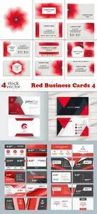 Vectors - Red Business Cards 4