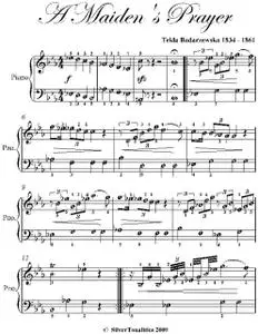 «A Maiden's Prayer Easy Piano Sheet Music» by Tekla Badarzewska