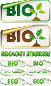 Ecology Stickers Vector