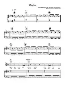 Clocks - Coldplay (Piano-Vocal-Guitar (Piano Accompaniment))