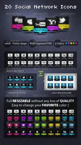 GraphicRiver Awesome Social Network Icons