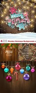 Vectors - Wooden Christmas Backgrounds 5