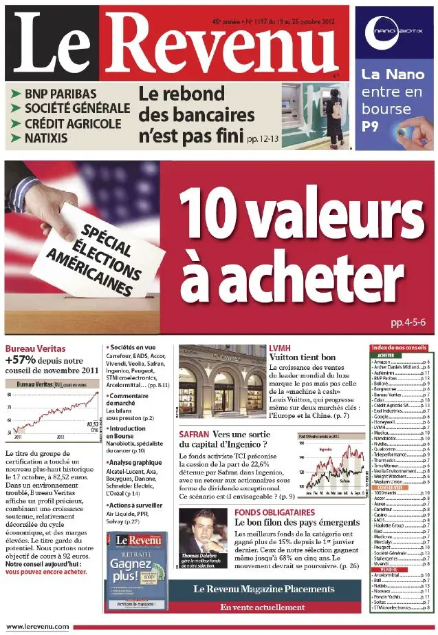 Le Revenu Hebdo Bourse 1197 - 19 au 25 Octobre 2012