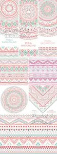 Tribal Ethnic Backgrounds Vector