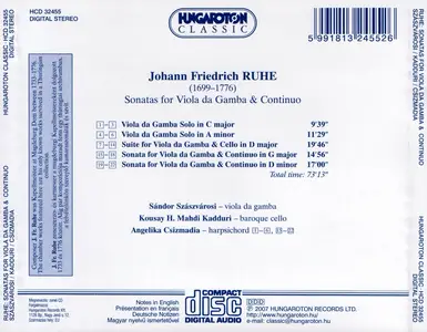 Sándor Szászvárosi, Kousay H. Mahdi Kadduri, Angelika Czismadia - Johann Ruhe: Sonatas for Viola da Gamba & Continuo (2007)