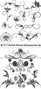 Vectors - Swirl Floral Ornaments 23