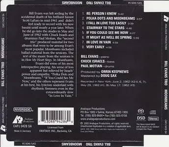 Bill Evans Trio - Moon Beams (1962) [2002, Analogue Productions Stereo SACD]