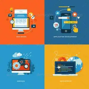 GraphicRiver - Flat Design Concept Icons for Web Development