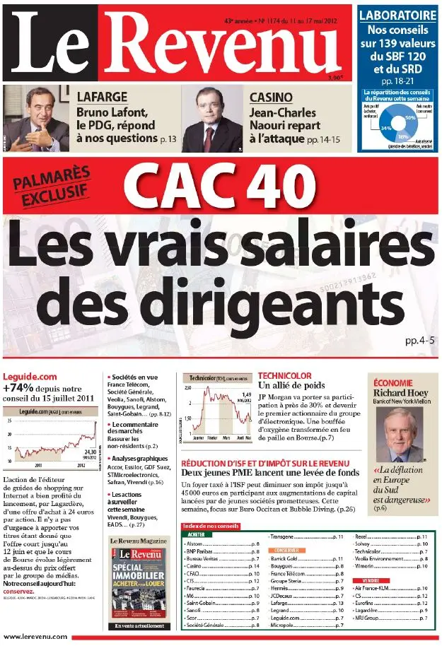 Le Revenu Hebdo Bourse 1174 - 11 au 17 Mai 2012