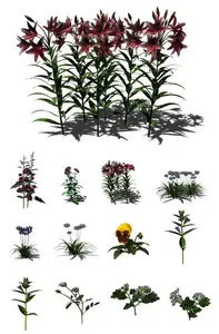 ClipArt - Photo Stock. Spring Flowers Set 4