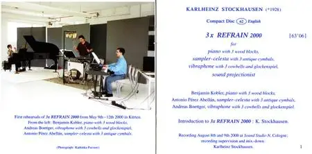 Karlheinz Stockhausen - 3x Refrain 2000 (2000) {Stockhausen-Verlag No. 62}