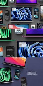 Laptop Air Mockup Phone 15 Pro Set CBRM47A