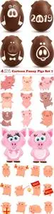 Vectors - Cartoon Funny Pigs Set 7