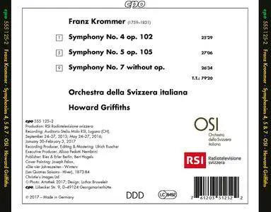 Orchestra della Svizzera Italiana & Howard Griffiths - Krommer: Symphonies Nos. 4, 5, & 7 (2018)