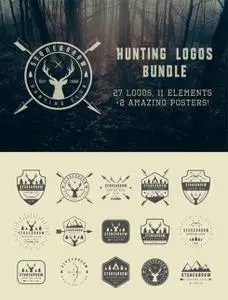 CreativeMarket - Set of vintage hunting logos