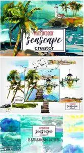 CreativeMarket - Watercolor Seascape Creator Kit