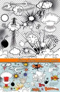 Comic design elements vector