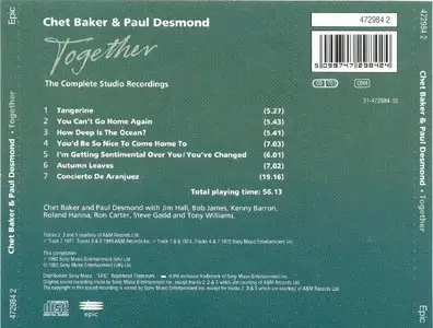Chet Baker & Paul Desmond - Together: The Complete Studio Recordings (1992)