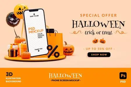 Halloween Mobile Phone Mockup 63ZA7F2