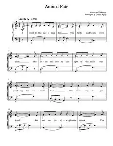 Animal Fair - Traditional Hymn (Easy Piano)