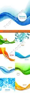 Abstract colorful wave template vector background