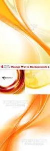 Vectors - Orange Waves Backgrounds 3