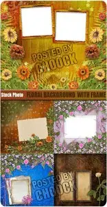 Stock Photo: Floral background  with frame