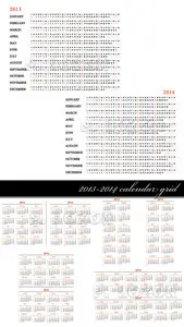 2013-2014 calendar grid