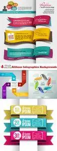 Vectors - Ribbons Infographics Backgrounds