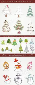 Christmas tree & snowman