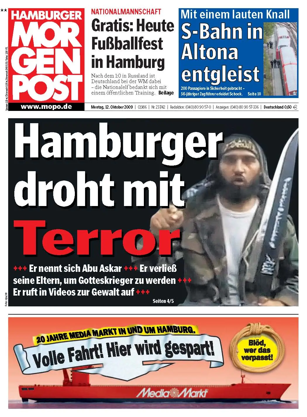 Hamburger Morgenpost vom 12. Oktober 2009