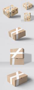 Kraft Box Packaging Mockup Set