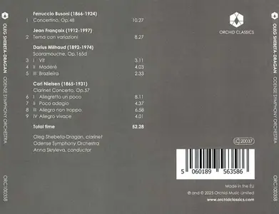 Oleg Shebeta-Dragan, Anna Skryleva, Odense Symphony Orchestra - Busoni, Françaix, Milhaud, Nielsen (2025)