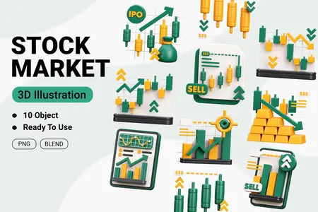 EE - Stock Market 3D Icon V96VTC8