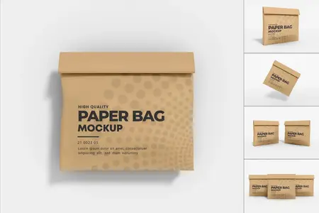 EE - Kraft Paper Mailing Delivery Bag Branding Mockup S 3TQ77LY