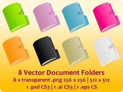 8 Vector Document Folders AI EPS PNG PSD