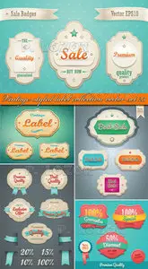 Vintage styled label collection vector set 23