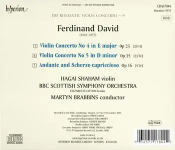 Hagai Shaham, Martyn Brabbins - The Romantic Violin Concerto 9: Ferdinand David: Violin Concertos Nos. 4 & 5 (2010)