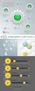 Vectors - Infographics with Gears 5