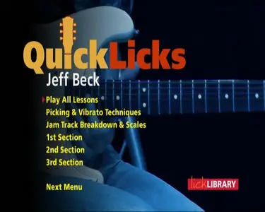 Lick Library - Quick Licks For Guitar: Jeff Beck Slow Blues Key Of Е