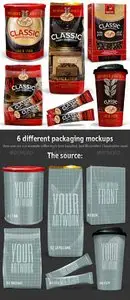 GraphicRiver 6 Coffee Packaging Mockups
