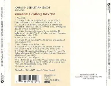 Kenneth Gilbert - Johann Sebastian Bach: Goldberg Variations (1999)