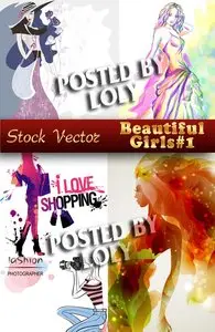 Beautiful Girls #1 - Stock Vector