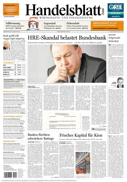 Handelsblatt vom 30.07.2009