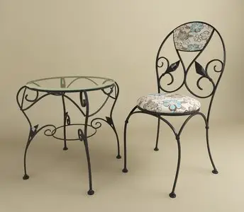 3D models of table and chair