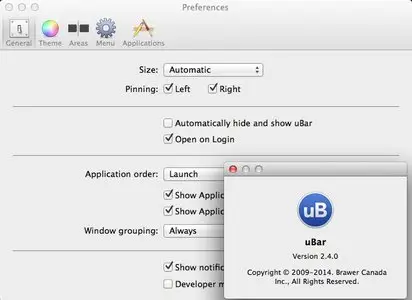 uBar 2.4.0 Mac OS X