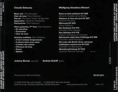 Juliane Banse & Andras Schiff - Songs of Debussy and Mozart (2003) {ECM New Series 1772}