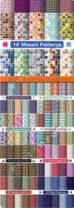 Geometric mosaic and vintage patterns background vector