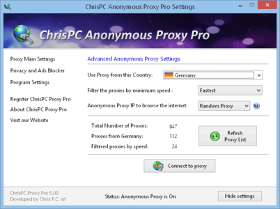 ChrisPC Anonymous Proxy Pro 6.10